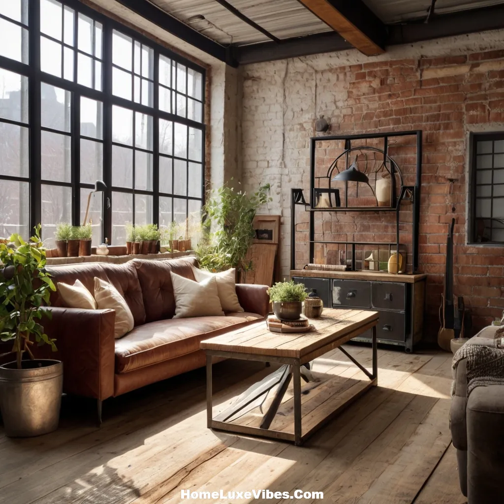 Industrial Living Room with Reclaimed Wood and Salvaged Decor result Industrial Living Room with Reclaimed Wood and Salvaged Decor