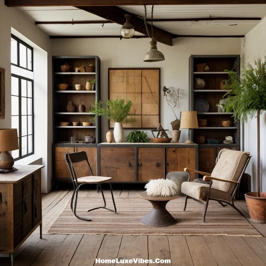 Industrial Living Room with Salvaged Vintage Furniture result Industrial Living Room with Salvaged Vintage Furniture