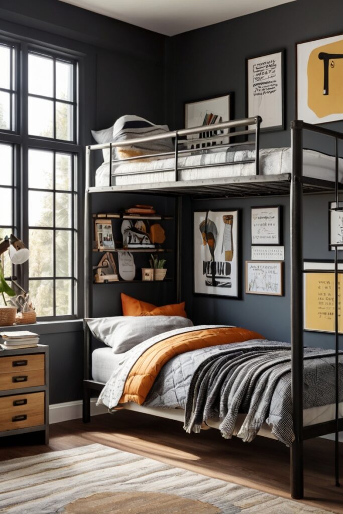 Industrial-Style Metal Bed Frame
