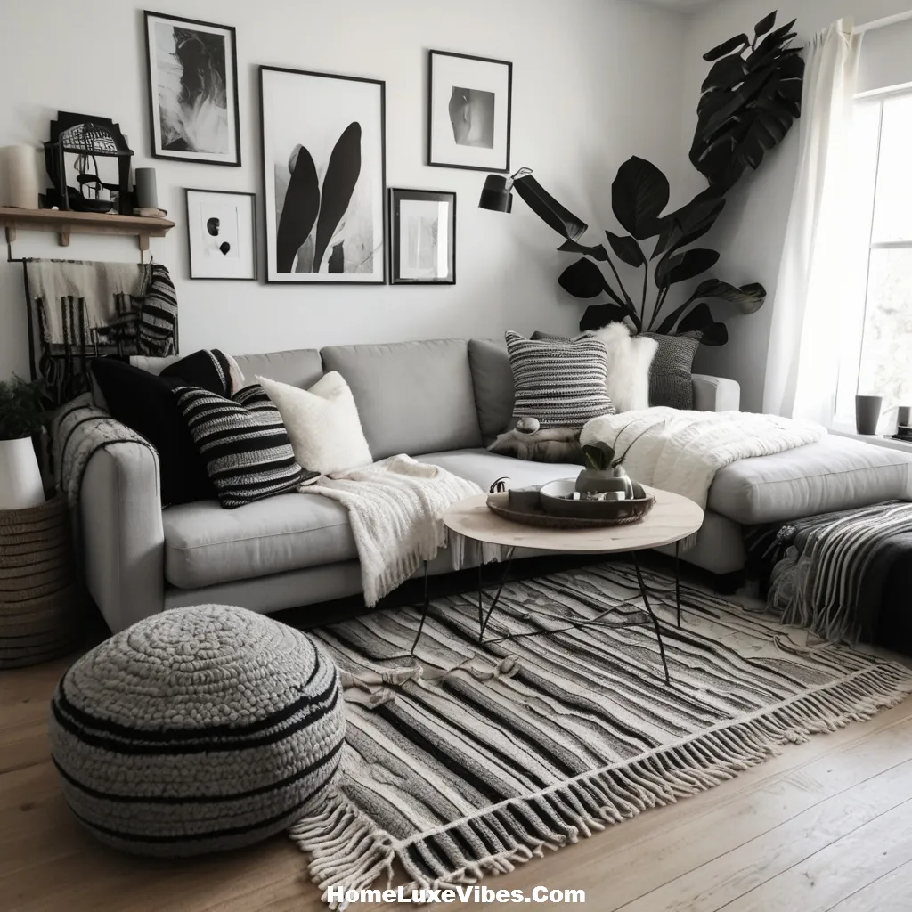 Layered Black and White Living Room Decor result Layered Black-and-White Living Room Decor