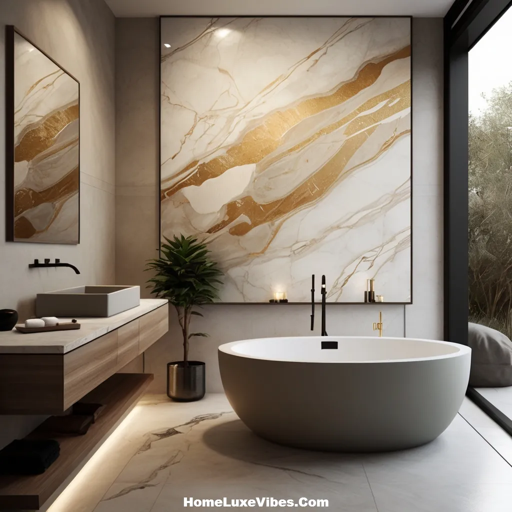 Luxury Bathroom with Elegant Artwork Display result Luxury Bathroom with Elegant Artwork Display