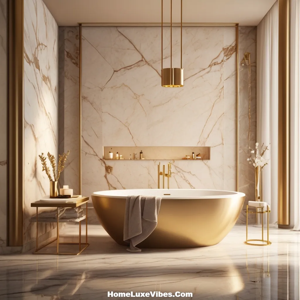 Luxury Bathroom with Gilded Luxury Bathroom with Gilded Fixtures