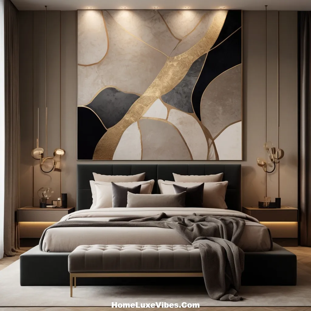 Luxury Bedroom with Bold Abstract Wall Art result Luxury Bedroom with Bold Abstract Wall Art