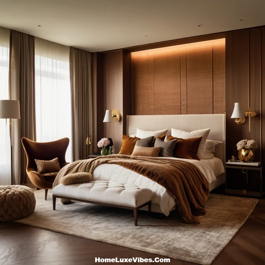 Luxury Bedroom with Mixed Textural Pieces for Depth result Luxury Bedroom with Mixed Textural Pieces for Depth