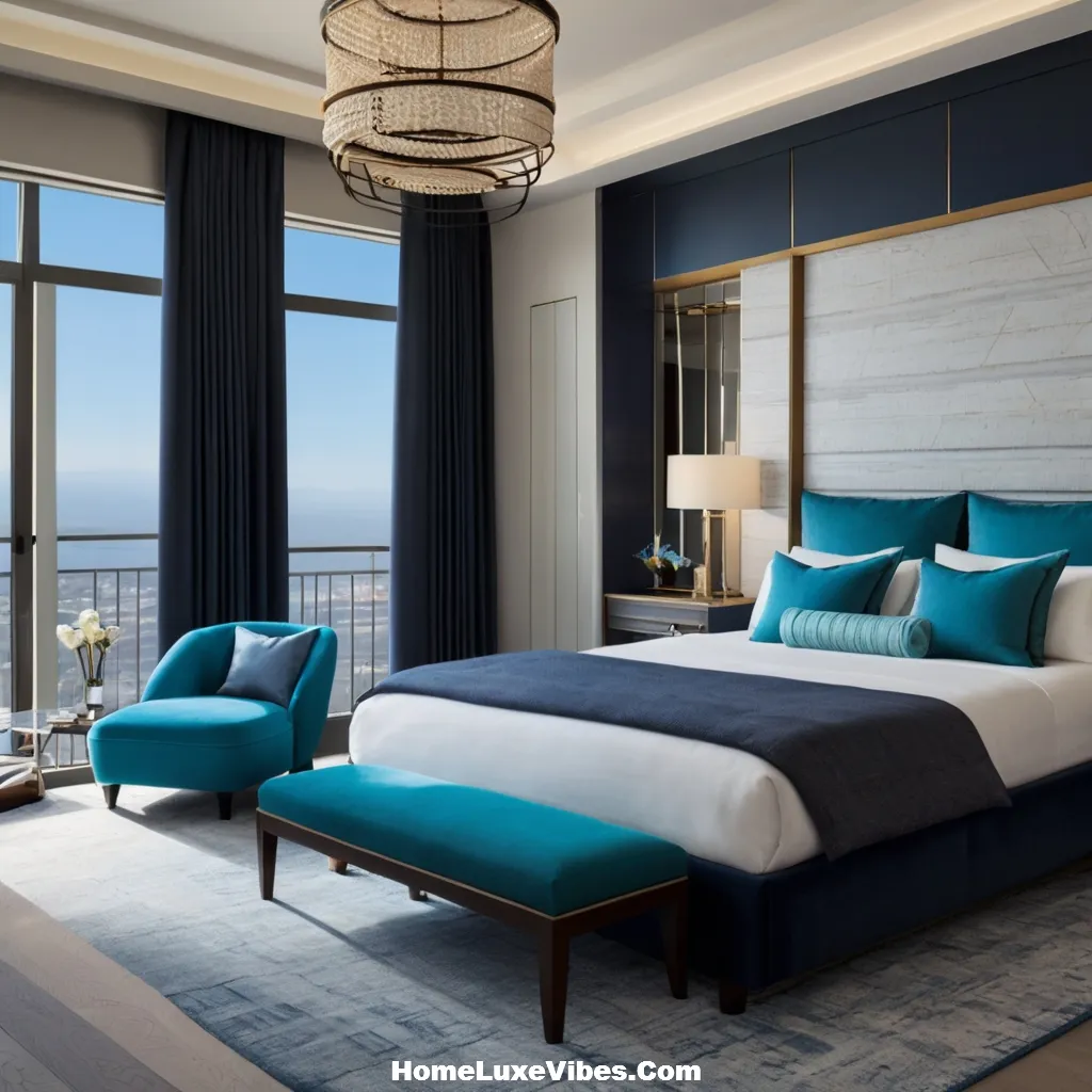 Luxury Modern Bedroom with Layered Shades of Blue result Luxury Modern Bedroom with Layered Shades of Blue