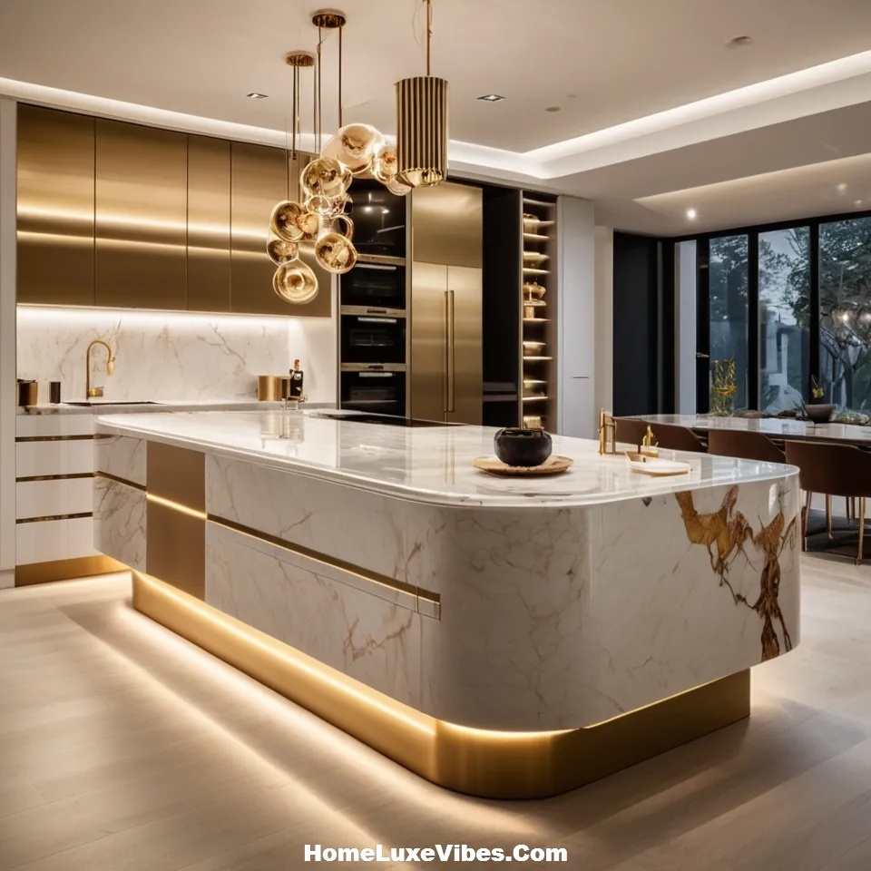 Luxury Modern Kitchen with Curved Island

