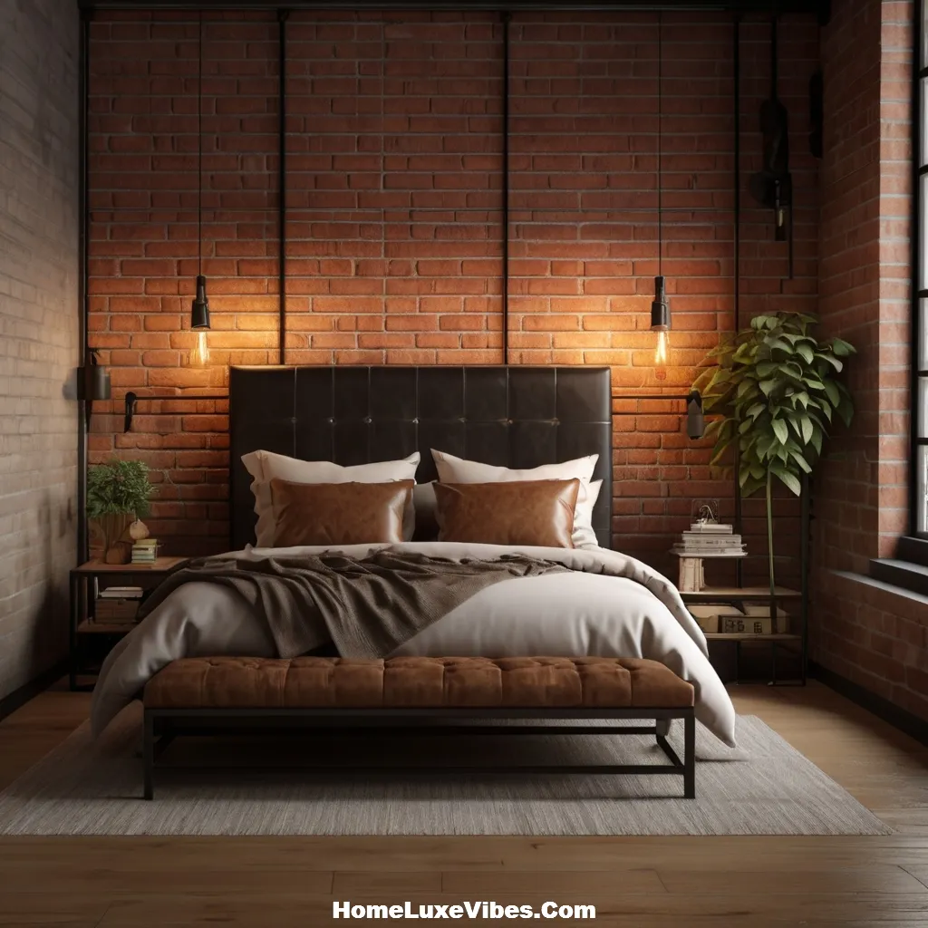 Masculine Leather Accents in Industrial Bedroom – Loft Style Inspiration result Masculine Leather Accents in Industrial Bedroom – Loft Style Inspiration
