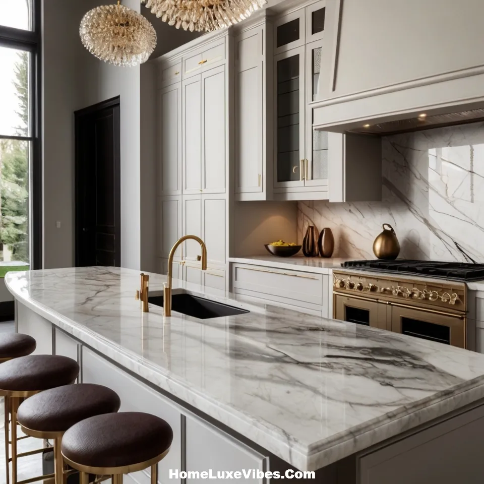 Matching Marble Luxury Kitchen
