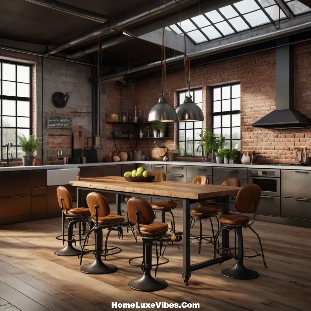 Mix of Leather and Metal Seating – Industrial Kitchen Design Inspiration result Mix of Leather and Metal Seating – Industrial Kitchen Design Inspiration