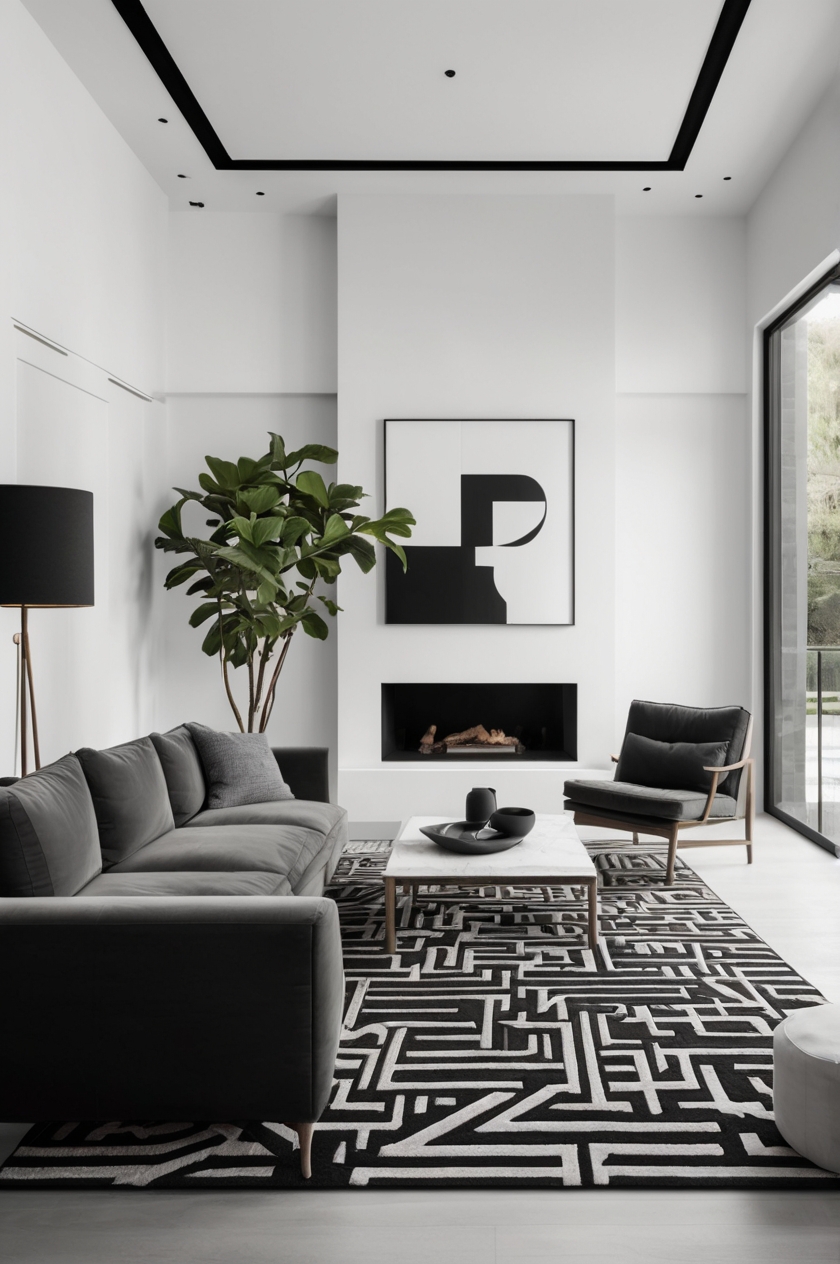 Modern Black and White Living Room Ideas for a Sleek Home