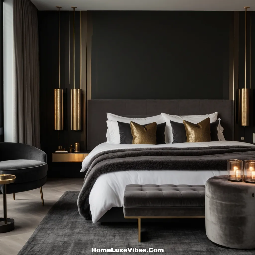 Moody Luxury Modern Bedroom with Dark Elegant Tones result Moody Luxury Modern Bedroom with Dark Elegant Tones