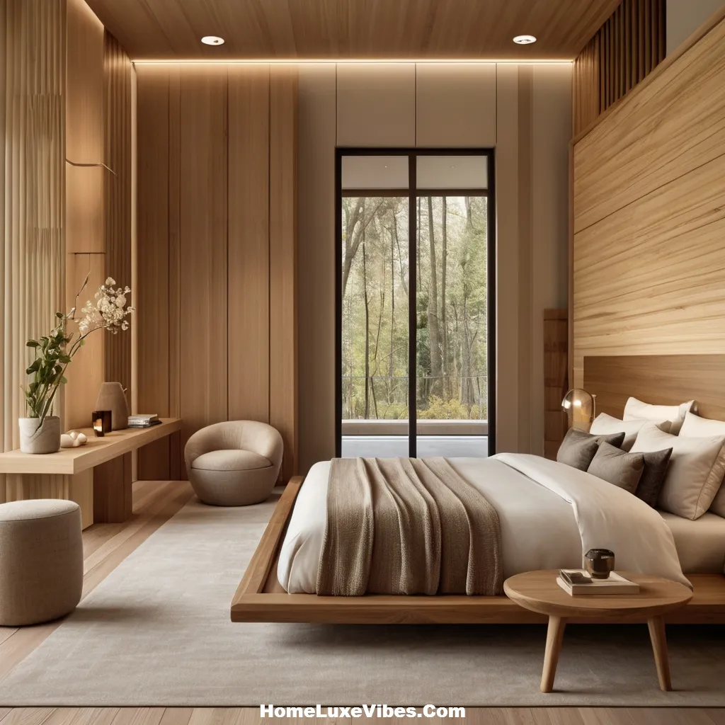 Nature Inspired Luxury Bedroom with Wood and Stone Accents result Nature-Inspired Luxury Bedroom with Wood and Stone Accents