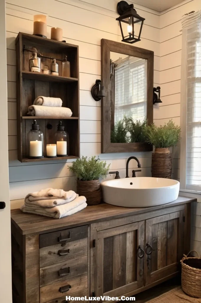 Old-World Lantern Bathroom Vanity Lighting

