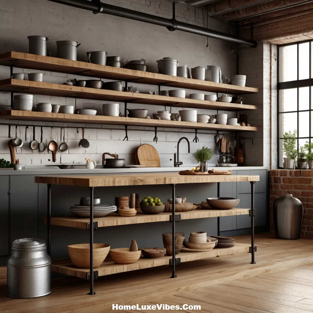Open Shelving with Metal Brackets – Industrial Kitchen Design Inspiration result Open Shelving with Metal Brackets – Industrial Kitchen Design Inspiration
