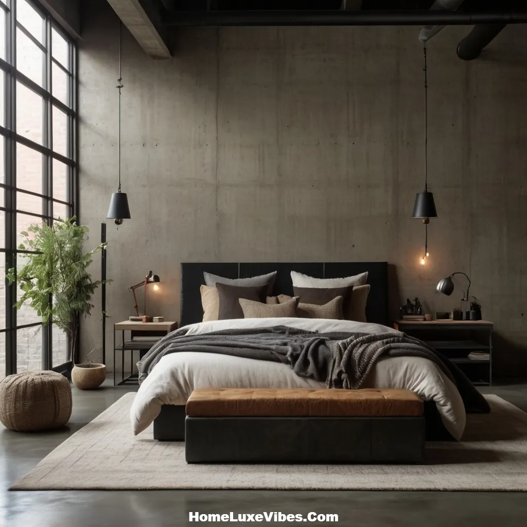 Raw Concrete Industrial Bedroom – Modern Urban Loft Look result Raw Concrete Industrial Bedroom – Modern Urban Loft Look
