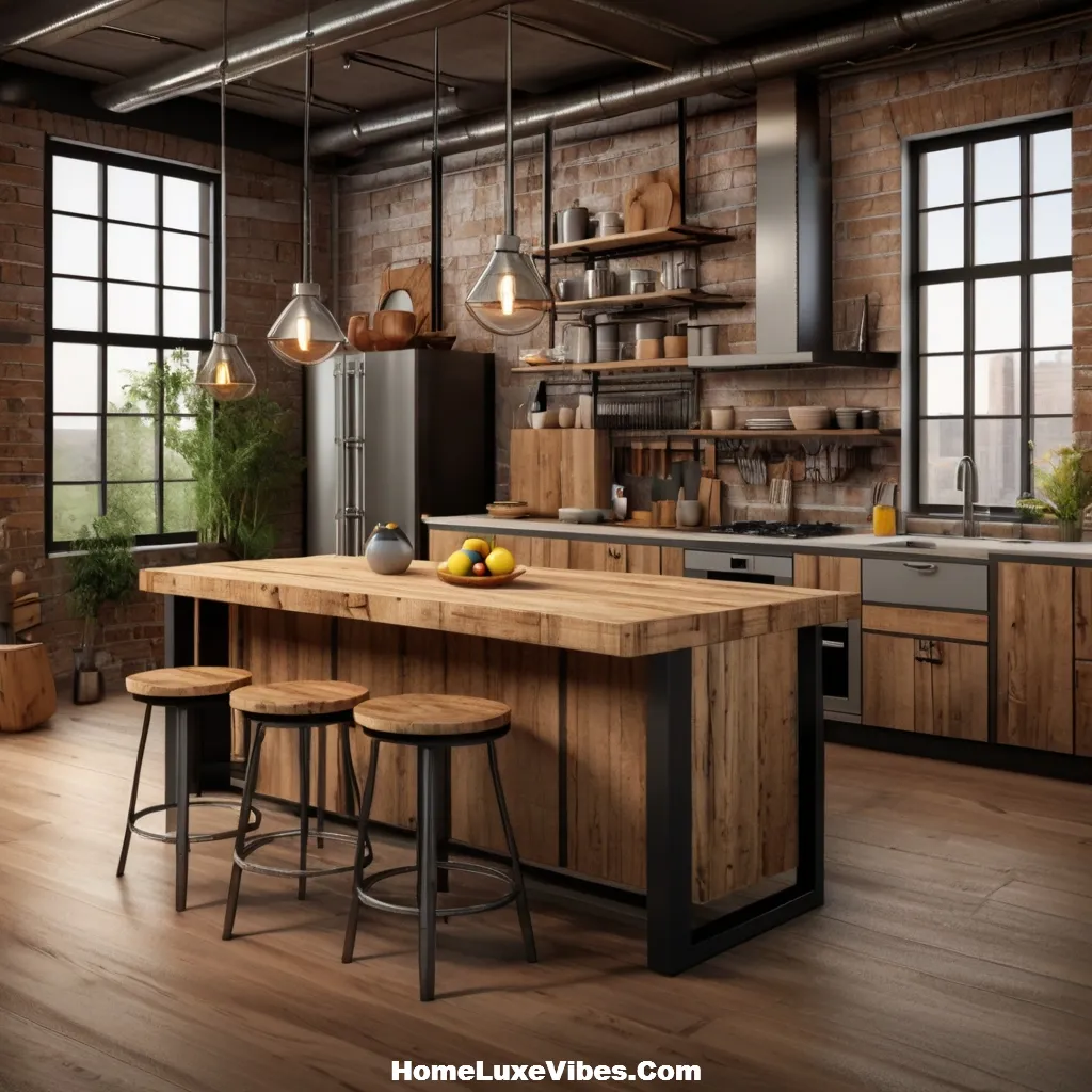 Raw Wood Accents to Balance Metal – Industrial Kitchen Design Inspiration result Raw Wood Accents to Balance Metal – Industrial Kitchen Design Inspiration