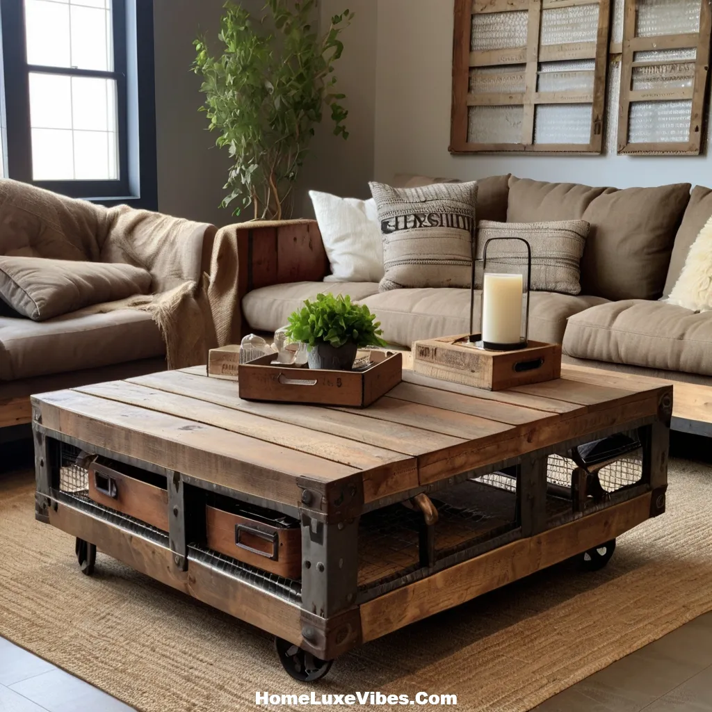 Repurposed Industrial Furniture in Rustic Living Room result Repurposed Industrial Furniture in Rustic Living Room
