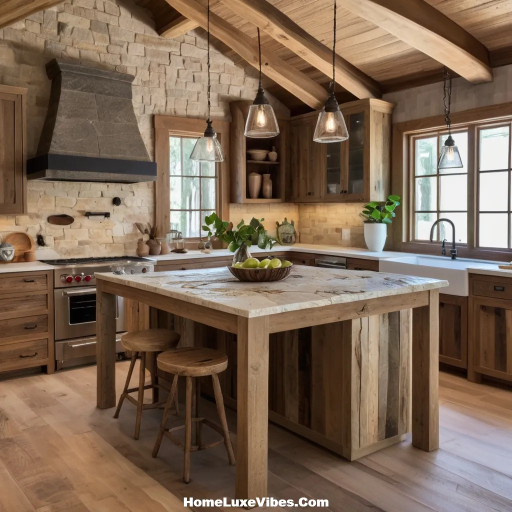 Rustic Coastal Kitchen with Reclaimed Wood and Stone Countertops result Rustic Coastal Kitchen with Reclaimed Wood and Stone Countertops