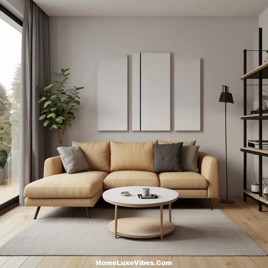 Scaled Furniture in Small Apartment Living Room
