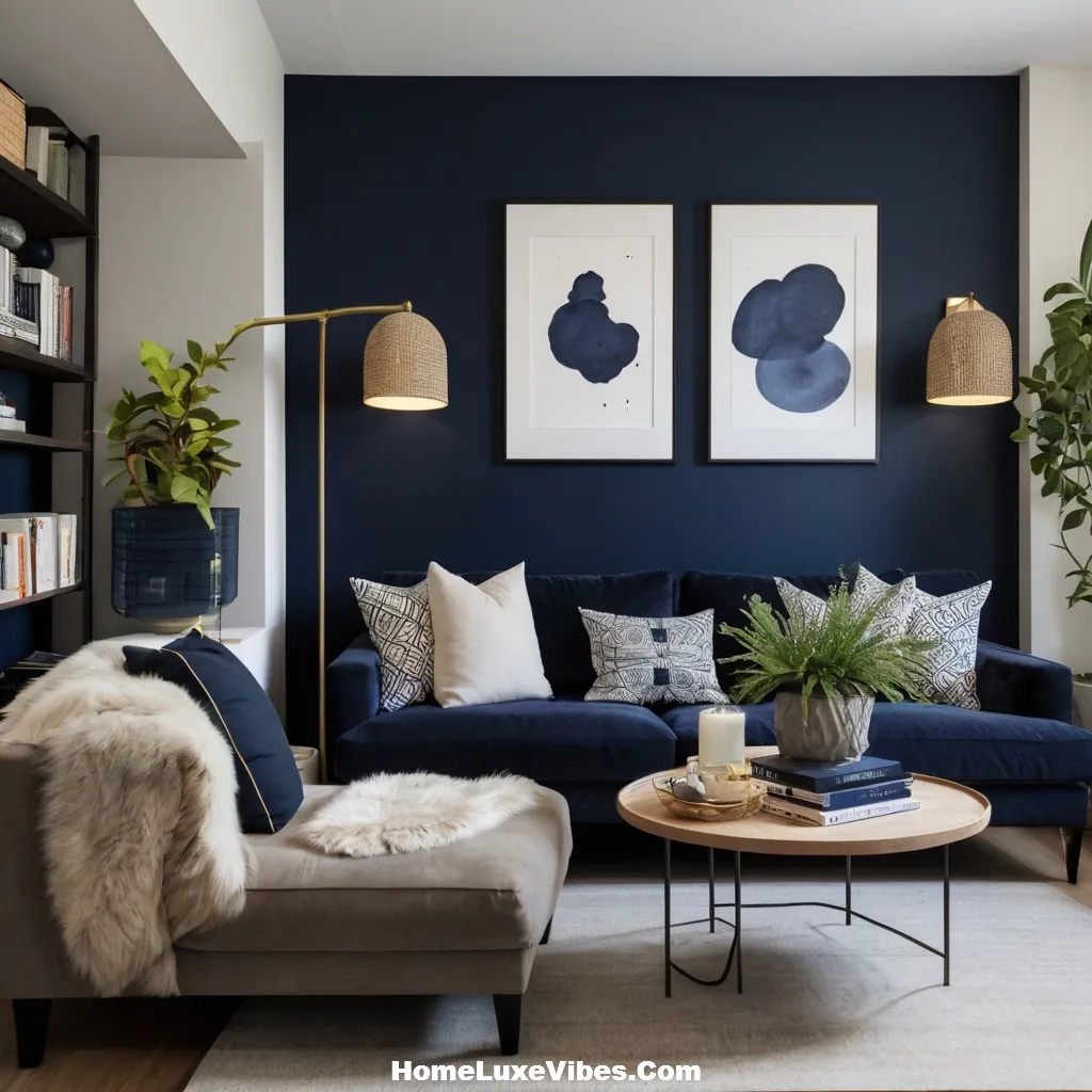 Small Apartment Living Room With Feature Wall
