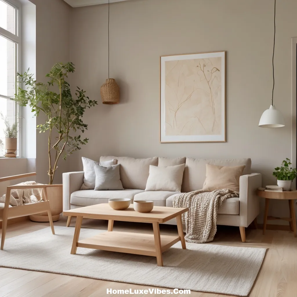 Small Apartment Living Room With Muted Tones
