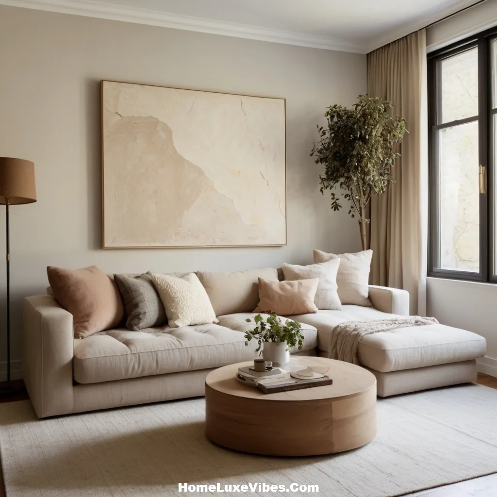 Small Apartment Living Room With One Large Furniture Piece
