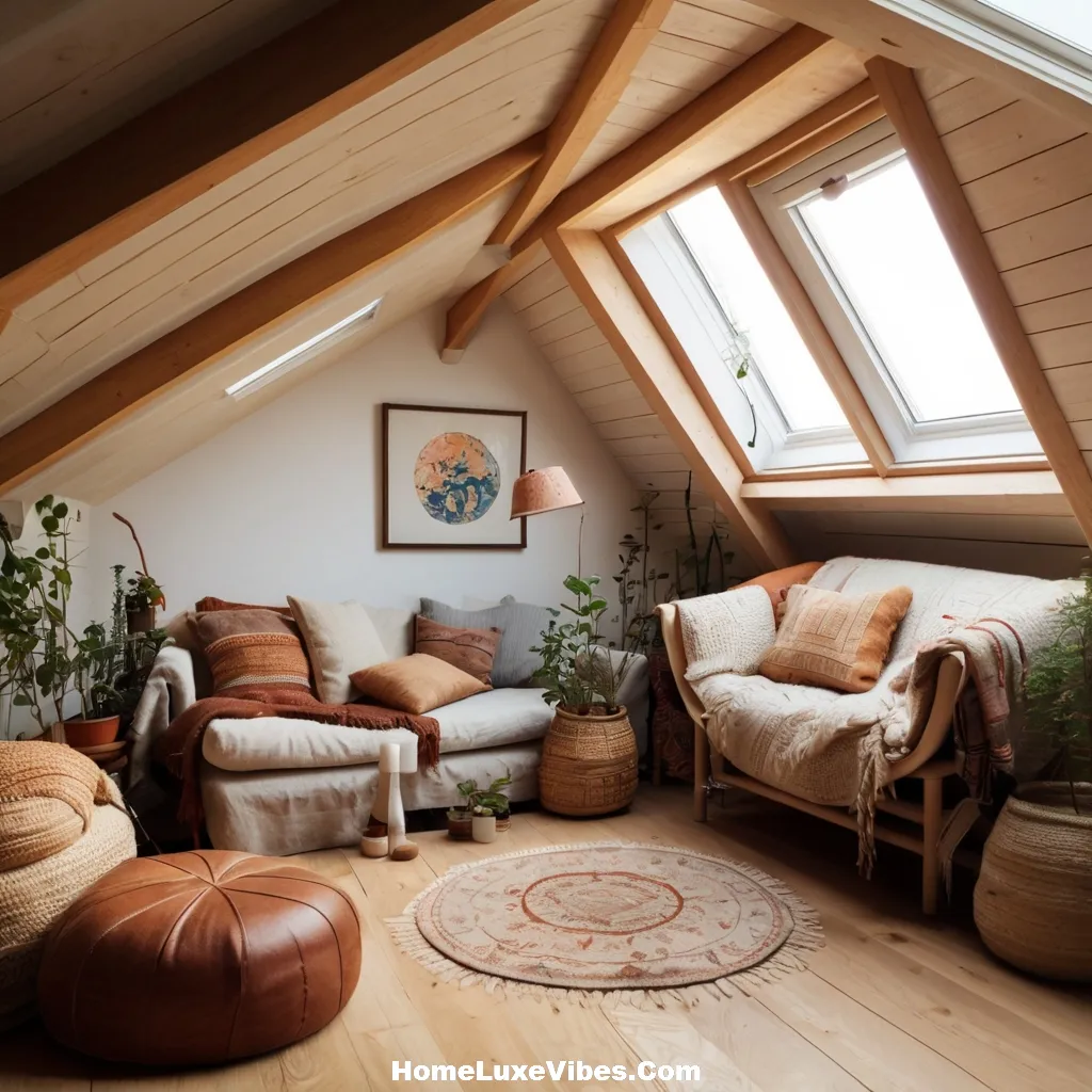 Small Apartment Living Room With Slanted Walls
