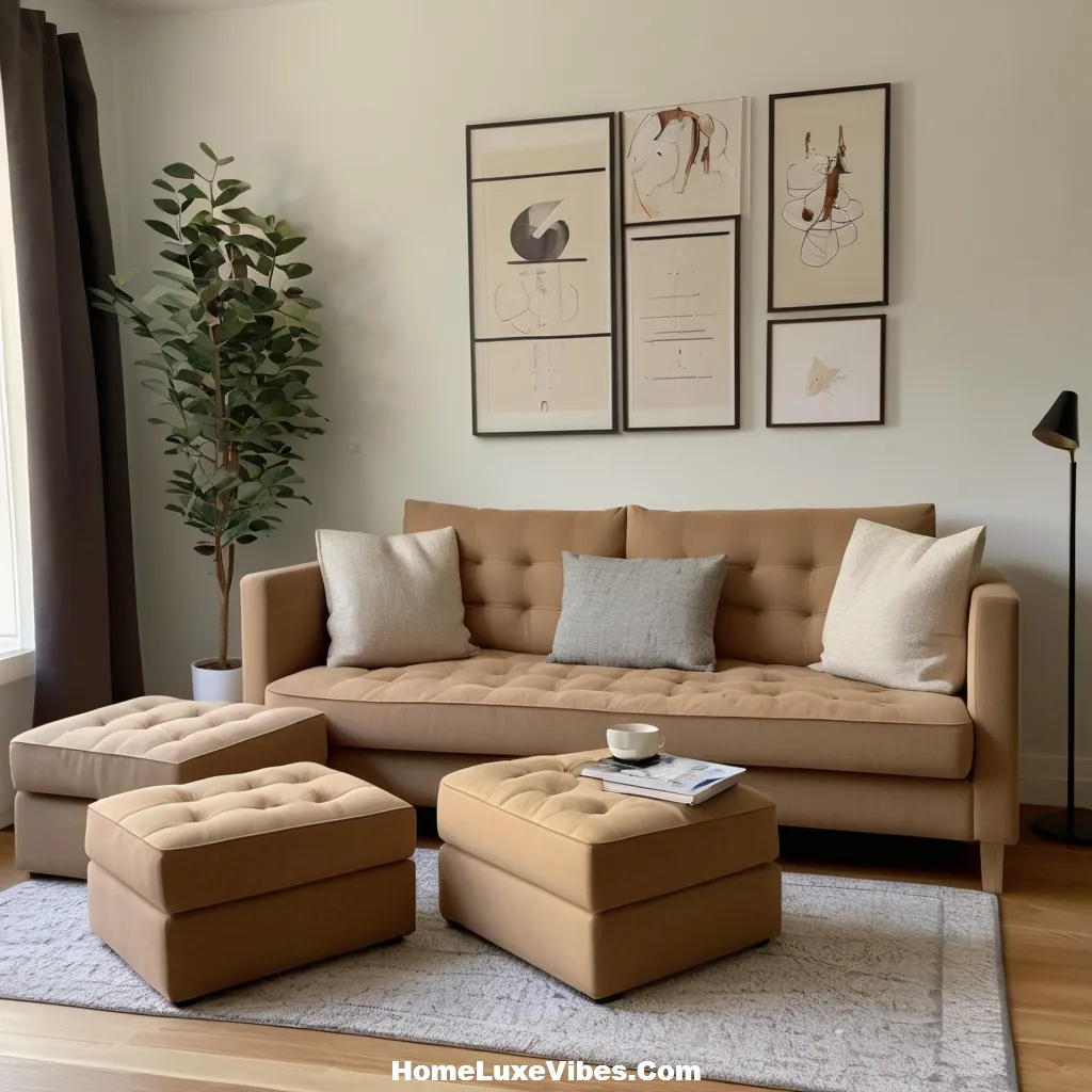 Small Apartment Living Room With Versatile Seating
