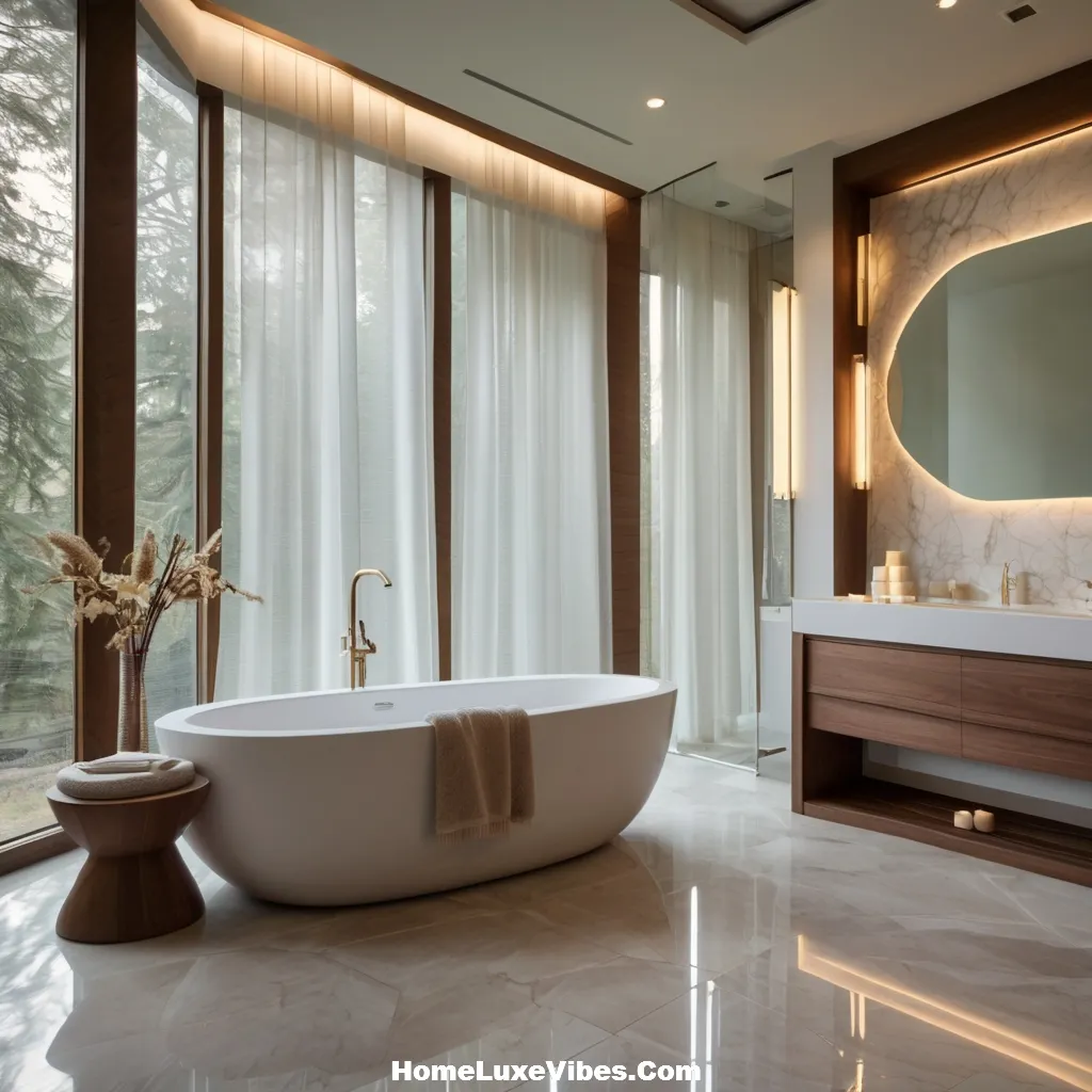 Spa Bathroom with Elongated Tall Windows result Spa Bathroom with Elongated Tall Windows