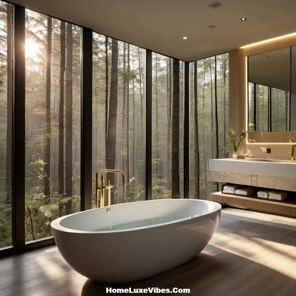 Spa Bathroom with Floor to Ceiling Windows result Spa Bathroom with Floor-to-Ceiling Windows