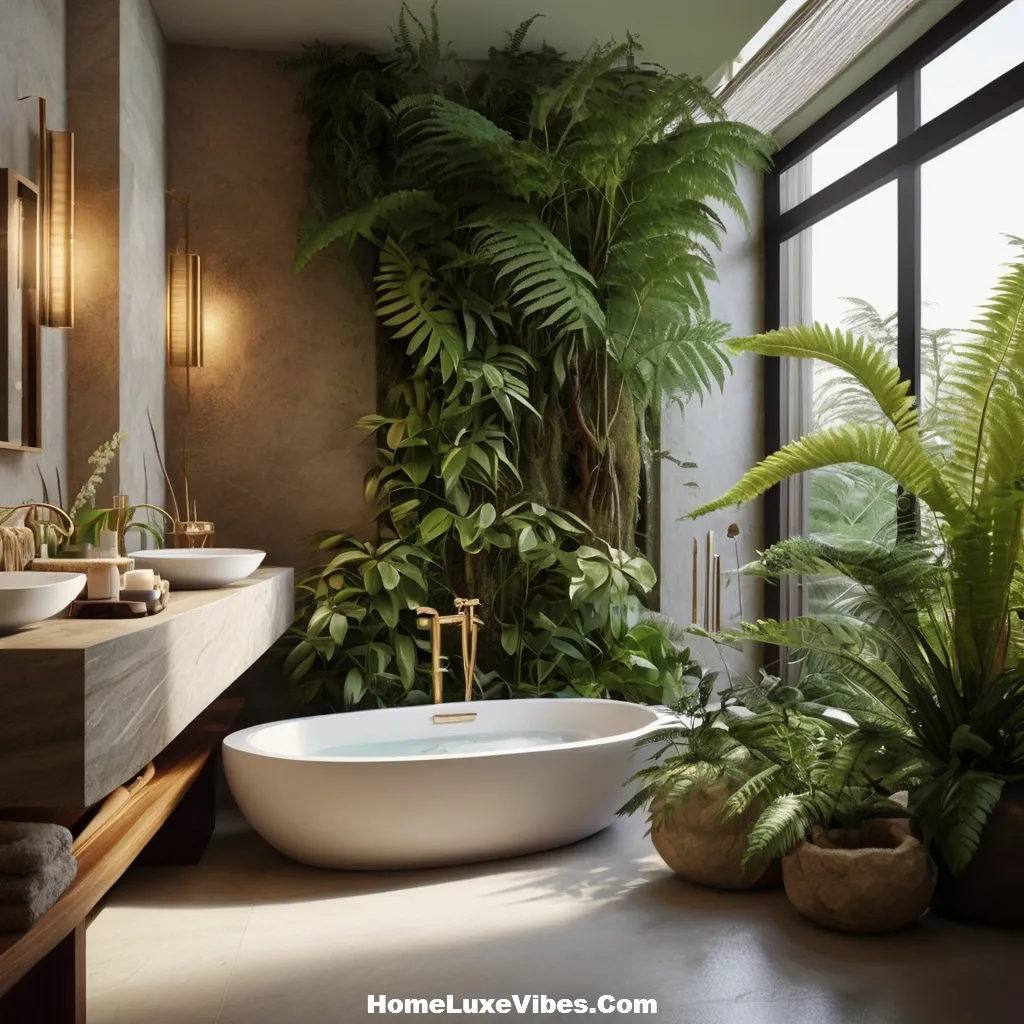 Spa Bathroom with Fresh Greenery Decor result Spa Bathroom with Fresh Greenery Decor