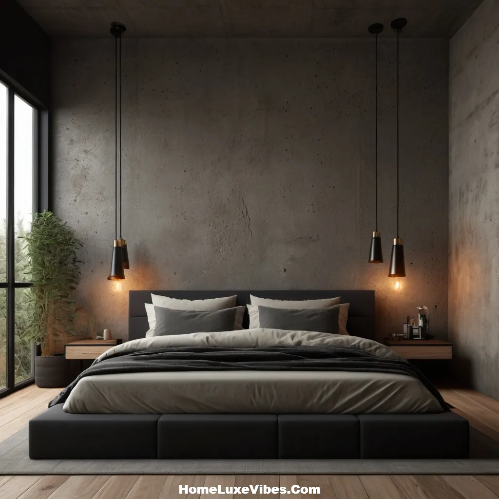 Textured Cement Walls Industrial Bedroom – Loft Interior Textured Cement Walls Industrial Bedroom – Loft Interior Texture