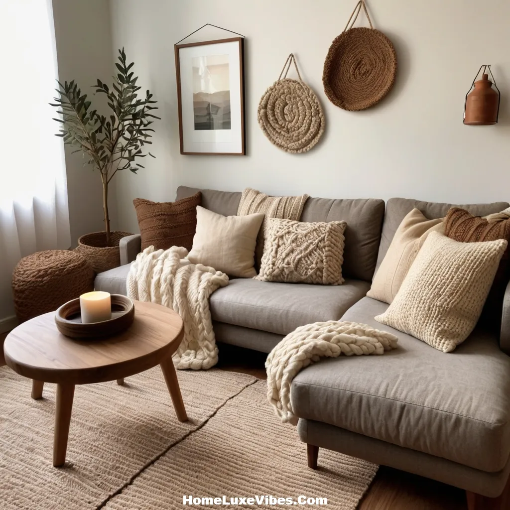 Textured Decor in Small Apartment Living Room

