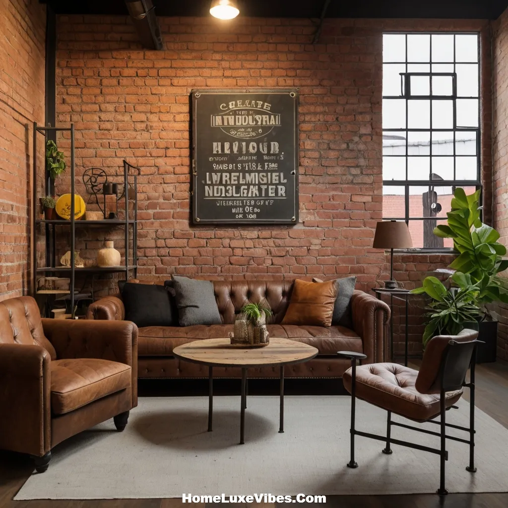Unique Industrial Living Room Decor with Vintage Signage result Unique Industrial Living Room Decor with Vintage Signage