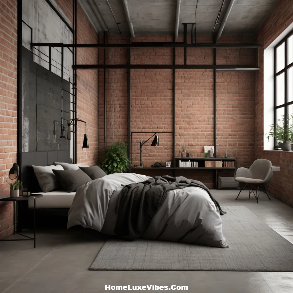 Urban Wall Art in Industrial Bedroom – Stylish Loft Decor Idea result Urban Wall Art in Industrial Bedroom – Stylish Loft Decor Idea