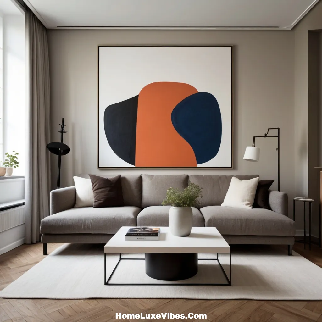 Wall Art Design in Small Apartment Living Room
