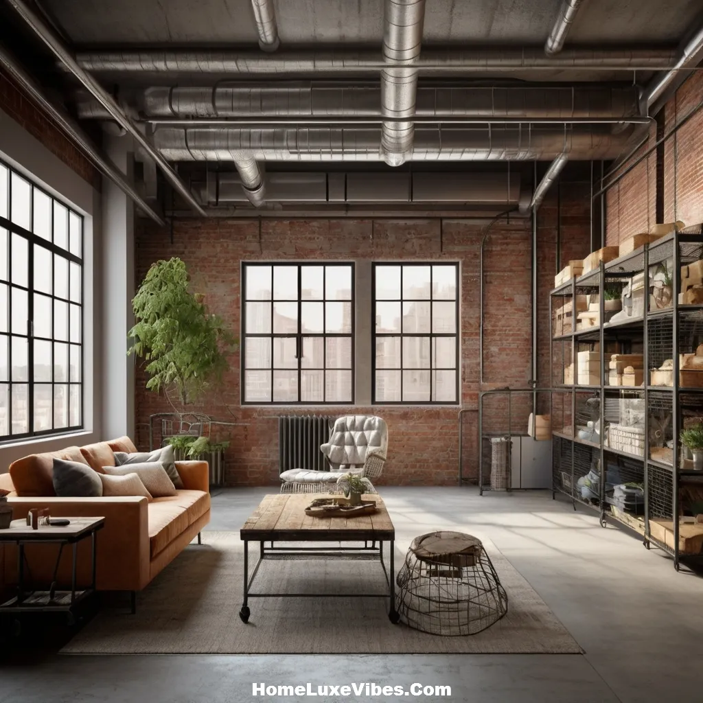 Warehouse Inspired Industrial Living Room with Metal Accents result Warehouse-Inspired Industrial Living Room with Metal Accents