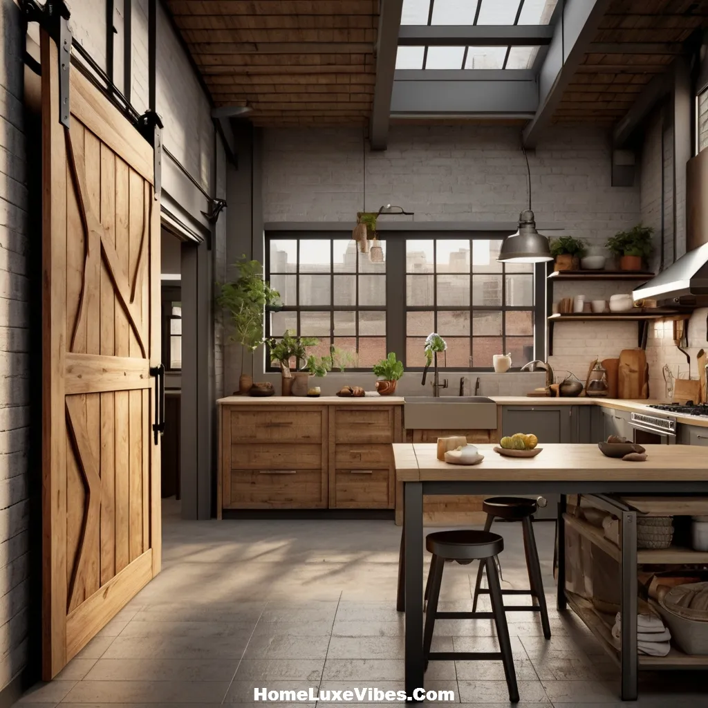 Warehouse Style Sliding Barn Doors – Industrial Kitchen Design Inspiration result Warehouse-Style Sliding Barn Doors – Industrial Kitchen Design Inspiration