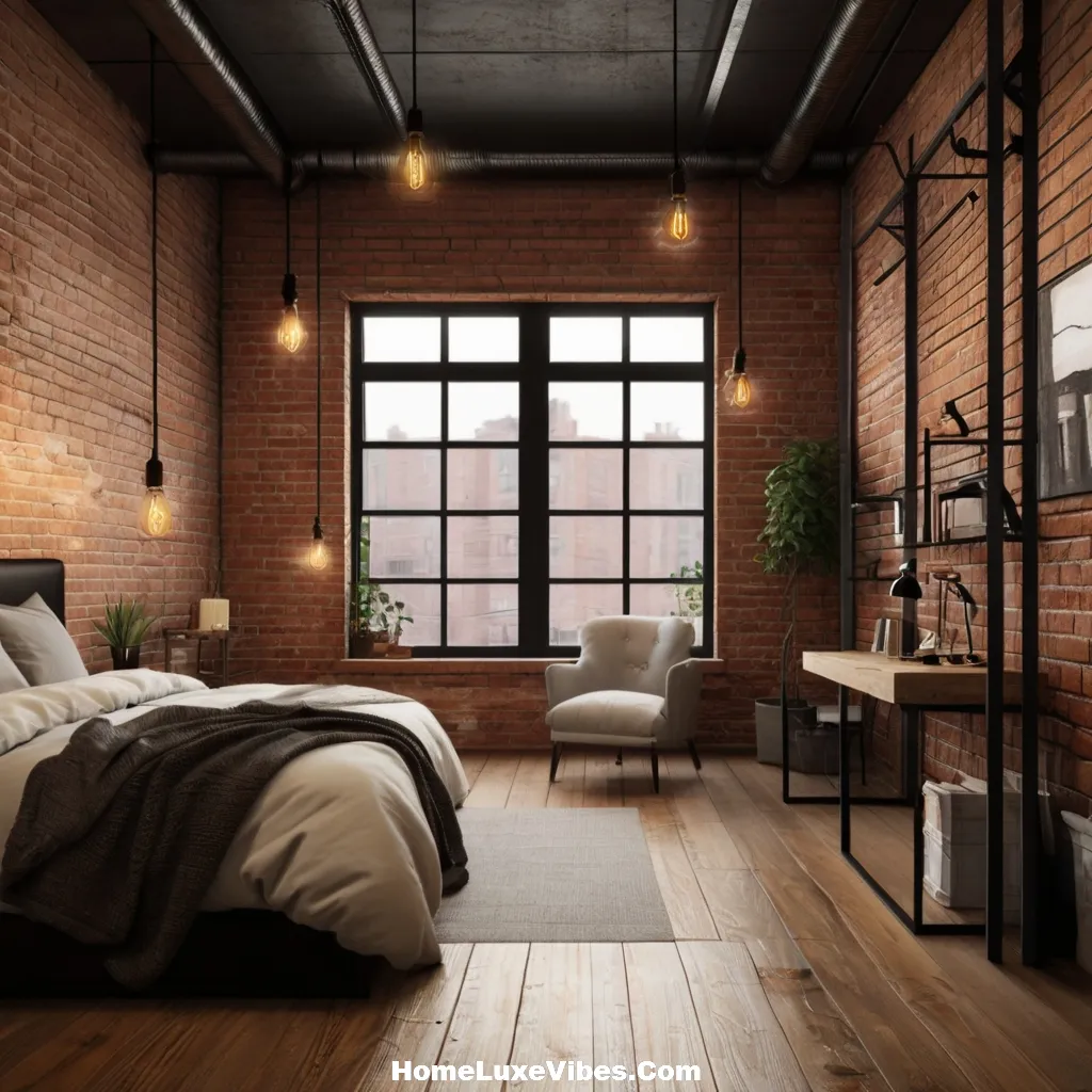 Warm Edison Bulbs in Industrial Bedroom – Cozy Loft Lighting Idea result Warm Edison Bulbs in Industrial Bedroom – Cozy Loft Lighting Idea