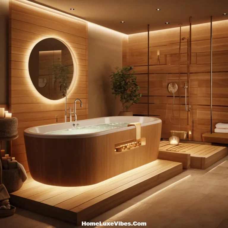 Warm Tone Luxury Spa Bathroom Design