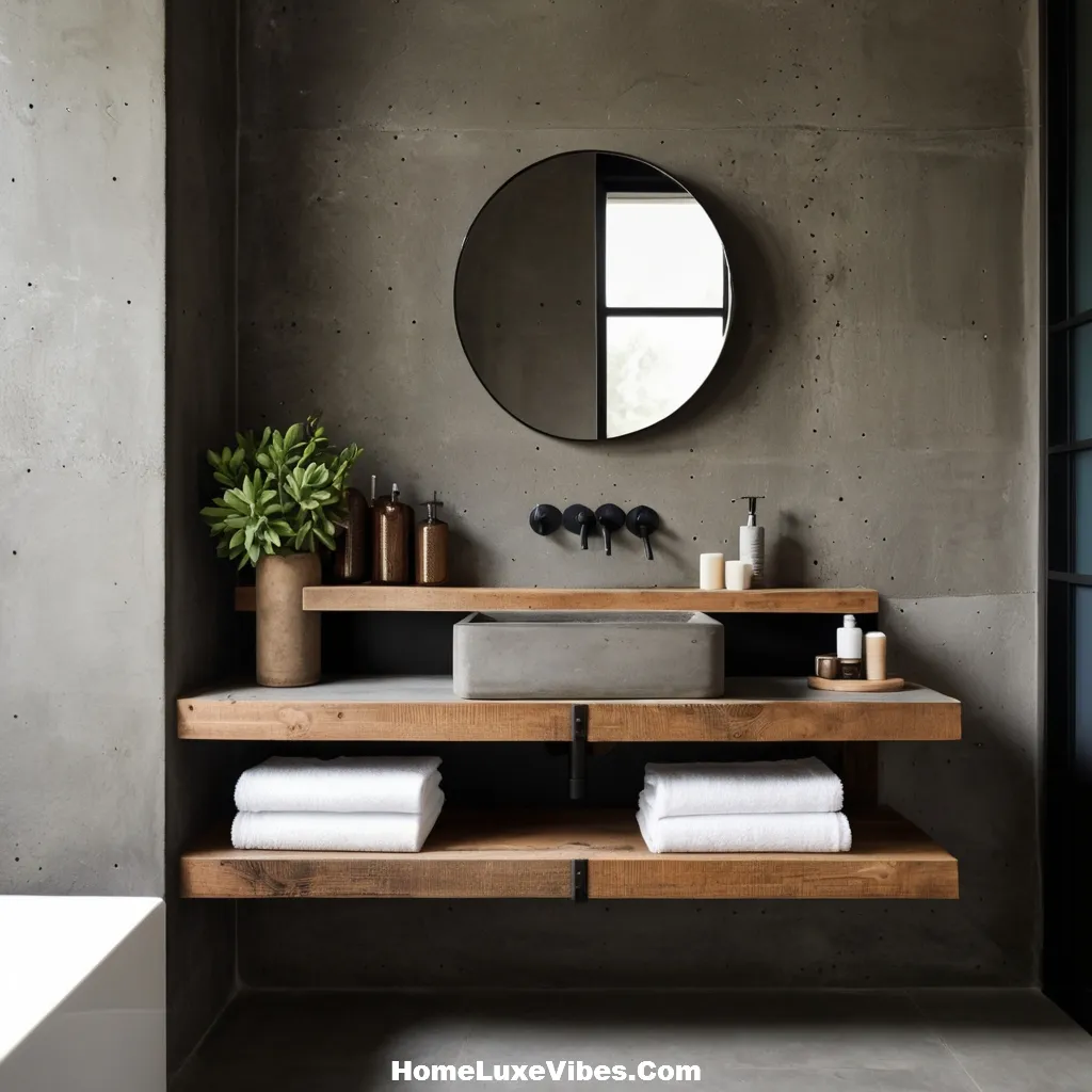 Wood Accents to Warm Industrial Bathroom Style result Wood Accents to Warm Industrial Bathroom Style