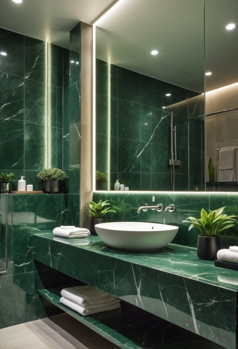v2 145cyq 925zh 16+ Gorgeous Green Bathroom Ideas That Bring Calm, Nature & Style Indoors