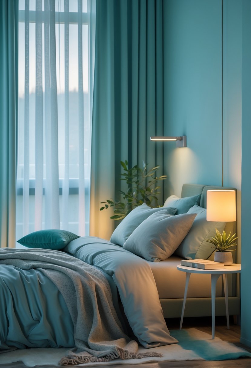 v2 154idx 8jkzw A peaceful bedroom with a neatly made bed, soft natural light, and calming colors creating a restful atmosphere.