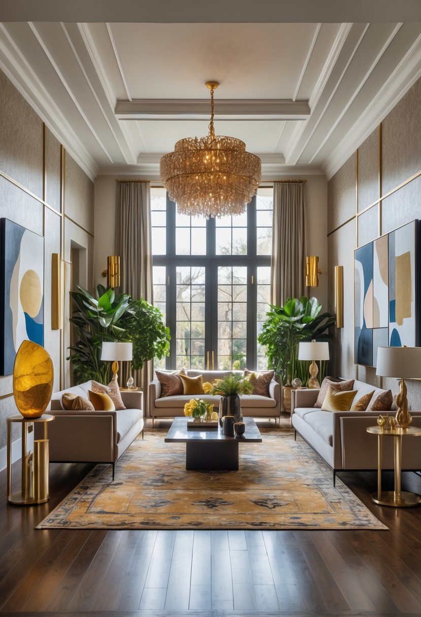 v2 17na9o 3af37 A well-lit living room with comfortable seating, decorative lighting, and stylish furnishings arranged around a central area rug.